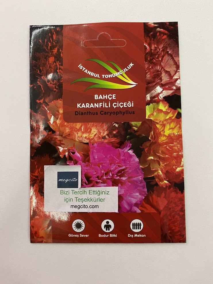BAHÇE KARANFİLİ ( ÇOKLU TOHUM ) - 50 Tohum - KARIŞIK Renk - MegCiTo