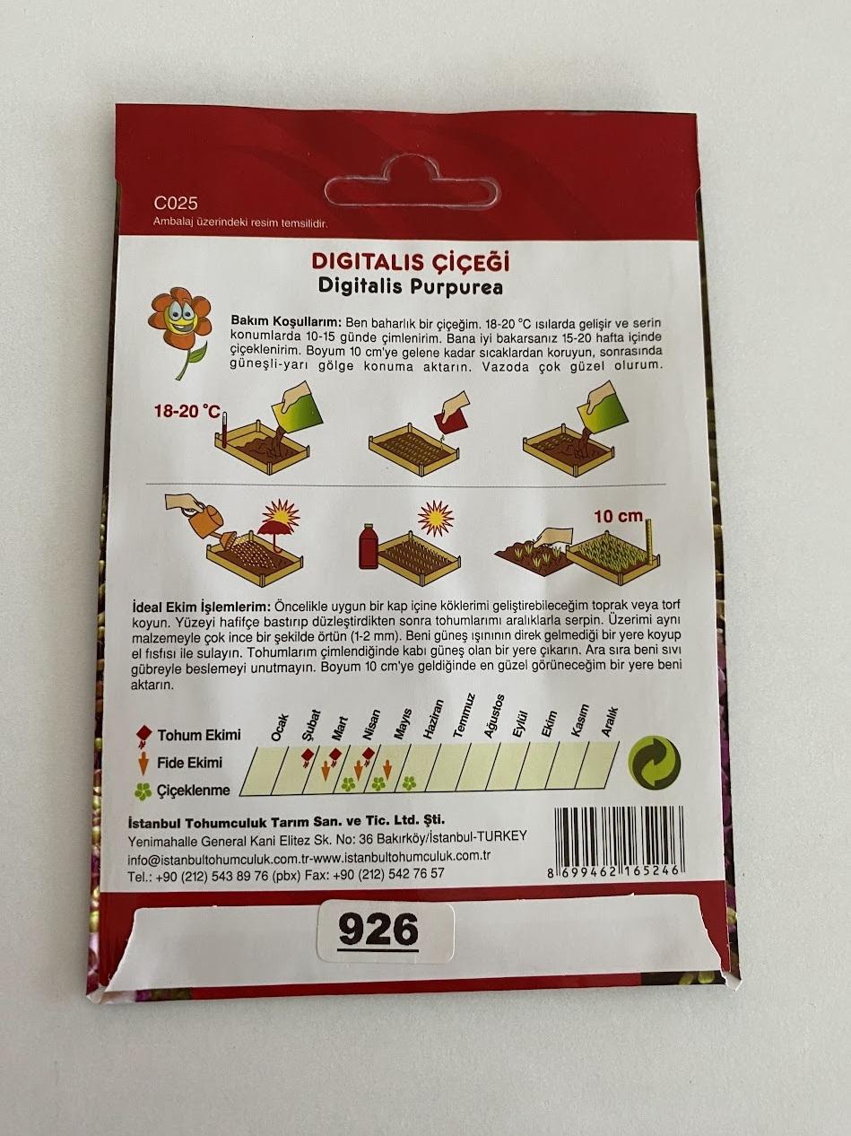 DİGİTALİS ( ÇOKLU TOHUM ) - 550 Tohum - KARIŞIK Renk - MegCiTo