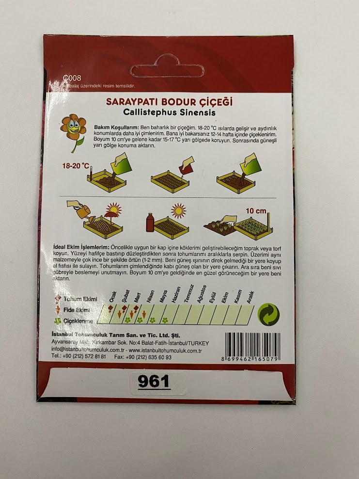 SARAYPATI BODUR ( ÇOKLU TOHUM ) - 125 Tohum - KARIŞIK Renk - MegCiTo