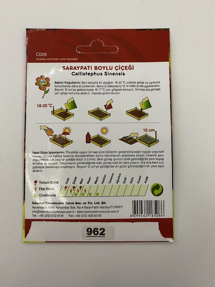 SARAYPATI BOYLU ( ÇOKLU TOHUM ) - 150 Tohum - KARIŞIK Renk - MegCiTo