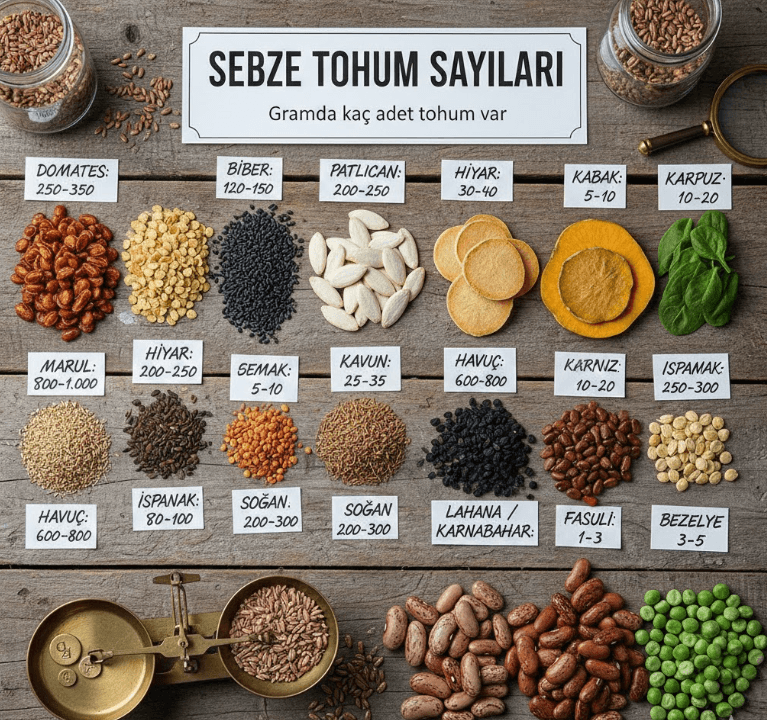 Sebze Tohum Sayıları – Gramda kaç adet tohum var.