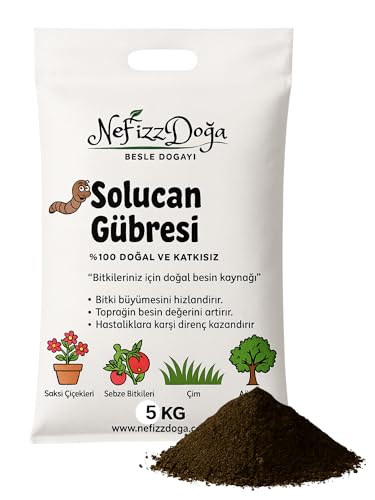 %100 Doğal Solucan Gübresi 5 kg (10 L) – Organik Bitki Besini, Saksı ve Bahçe Bitkileri İçin, Toprak Düzenleyici – MegCiTo