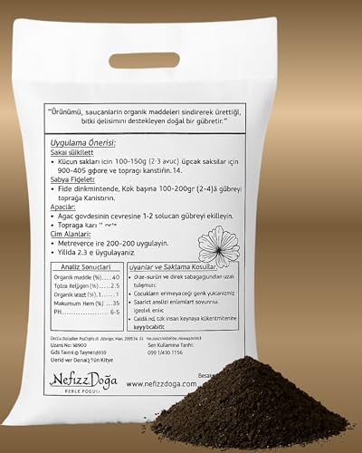 %100 Doğal Solucan Gübresi 5 kg (10 L) – Organik Bitki Besini, Saksı ve Bahçe Bitkileri İçin, Toprak Düzenleyici – MegCiTo