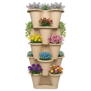 Arsimo 5 Katlı Şanslı Yonca Kule Saksı Seti Çiçek Bitki Sebze Meyve Salon Mutfak Banyo Bahçe Saksı Seti (Bronz) – MegCiTo